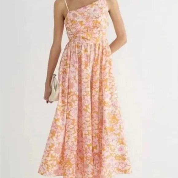 J. Crew Floral Maxi Dress - Orange and White size 10 - Picture 1 of 7